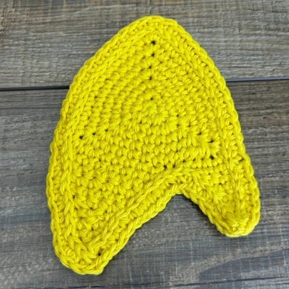 Coasters Star Trek Com Badge Shape Set of 2 Handcrafted Crochet by Seller Cotton
